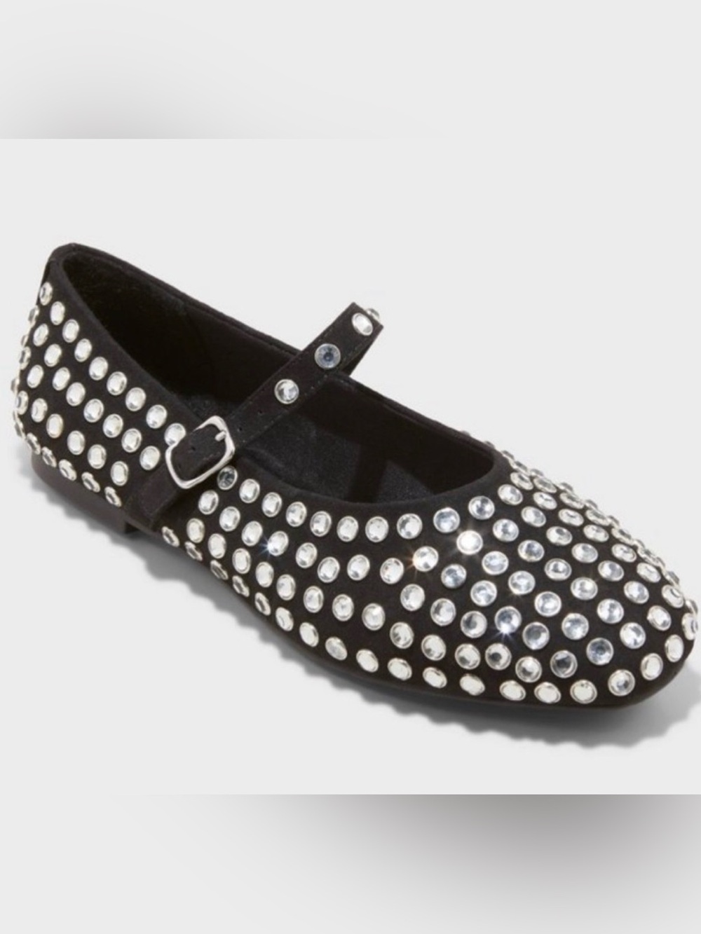 a new day Black Studded Mary Jane Flats